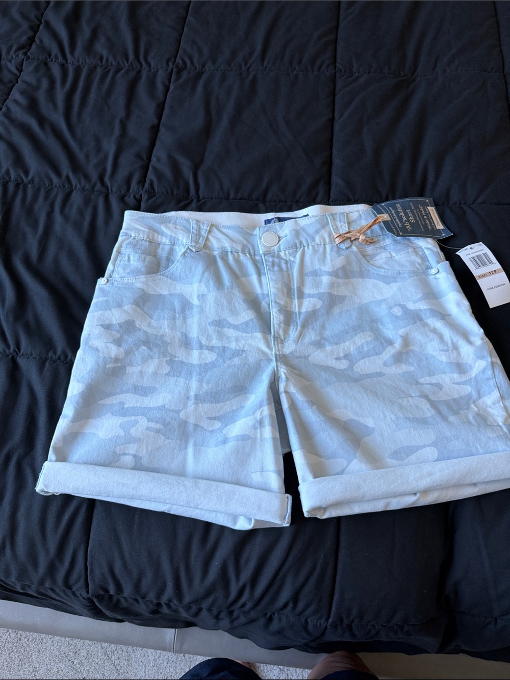 Democracy Light Blue Camo Jean Shorts